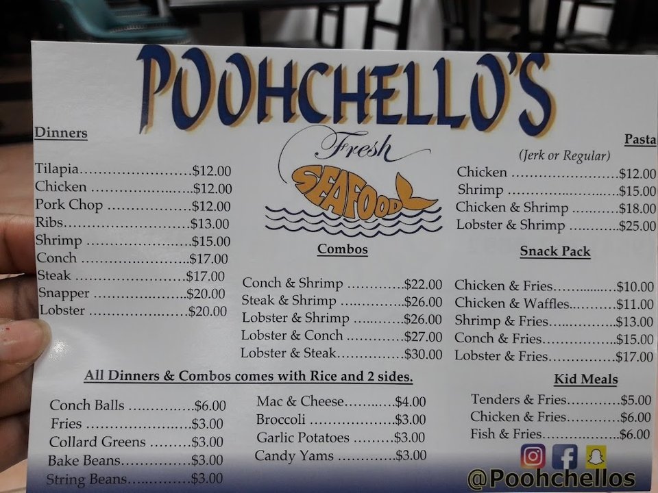 Restaurant menu layout with clear category sections.
